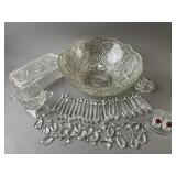 Glass Punch Bowl, Chandelier Crystals & More