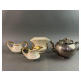 Gibson & Sons Plated Teapot & 22Kt Plate Ceramic