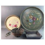 Large Metal Tole Trays, Jello Mold, & More