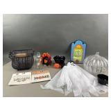 Large Metallic Glass Pumpkin & More