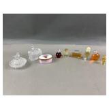 Limoges, Glass Trinket Jars & Mini Perfumes