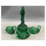 Bashful Imperial Glass Lady & Uranium Swans