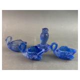 Manganese Westmoreland Glass Owl & Swans