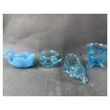 Blue Uranium Glass Swan & More