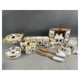 Early Provincial Japanese China Roses & Roosters