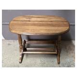 Vintage Oval Side Table with Magazine Rack