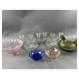 Indiana Depression Glass Candlestick Holders &More