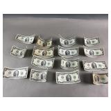 15 1976-2003 Two Dollar Bills