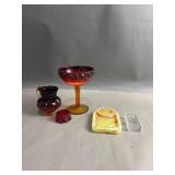 Amberina UV Reactive Glass Pieces