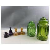 Fostoria Glass Coin Candlestick Holders &