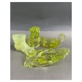 Uranium Glass Deganhart Dog & More