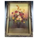 Vintage Midcentury Signed Framed Floral Painting