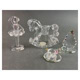 Signed Crystal Ballerina, Glass Baron Pig & More