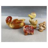 Cadnium Glass Duck Family & More