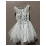 Silver Tulle Formal Dress