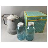 Painted Wood Box, Mason Jars & More