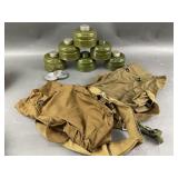 6 Vintage GP-5 Gas Mask Filters, Bag & More
