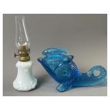 Repro Kemple Koi Fish Vase & Glass Oil Lantern