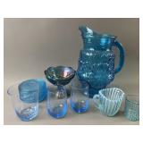 Vintage Blue Uranium Glass Pieces