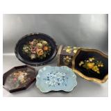 Vintage Painted Toll Trays & Mini Chest
