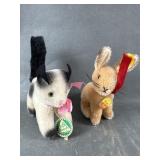 Fabric Herman Cat & Timmy Steiff Rabbit