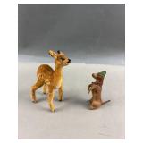 Early Steiff Doe Fawn & Antique Dog