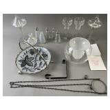 Princess House Crystal, Glass Dish & Oil Lamps