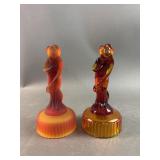 Amberina Glass Bashful Ladies