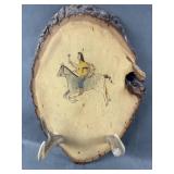 Vtg Signed Antler Wall Art Piece