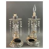 Pair Vintage Crystal Prism Table Lamps