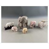 Vtg Hand-Carved Soapstone Elephants & More