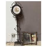 Decorative Standing Clock & Plastic Frame Mirror
