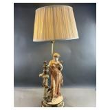 Antq Royal Worcester Porcelain Sculpture Lamp