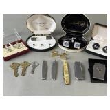 Vintage Cuff Links, Tie Pins & Pocket Knives