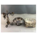Metal Candleabra, Plant Stand, & More