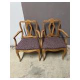 French Provincial Style Carved Wood Chairs