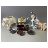 Vntg. Made In Japan Elephant Lusterware & More
