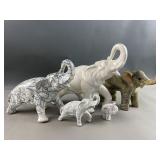 Vtg Crushed Oyster Shell Elephant Figurine & More