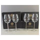 4 Pairs 8 Total Crystal Infused Wine Glasses