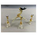 Vintage Art Glass Deers