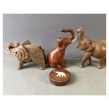 Vintage Otagiri Carved Wooden Elephant & More