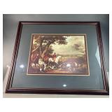 Vintage Framed English Fox Hunting Art Print