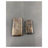 Antique Sterling Silver & Matching Cigarette Case