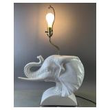 Hollywood Regency Style Ceramic Elephant Lamp