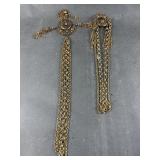 Vtg Gold Tone Multi Chain Necklaces