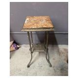 Antique Victorian Style Brass & Marble Plant Stand
