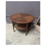 Mid-Century Round Shelved Side Table