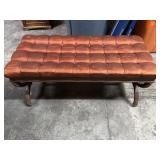 Vtg MCM Rust Colored Tufted Bench (Foam isnï¿½t