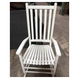 White Wooden Patio Rocking Chair