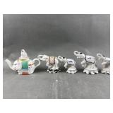 Fine Bone China Elephants & Teapot